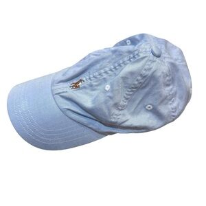 Ralph Lauren polo Sky Blue cotton flesh pony logo baseball‎ cap VTG